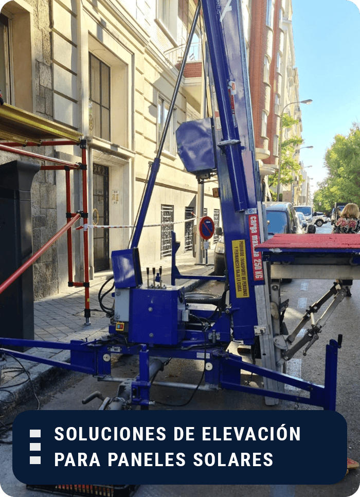 Alquiler de Grúa para elevar placas solares Alquiler de Grúa para elevar placas solares